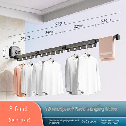 Suction Cup Folding Clothes Aluminum Hanger / Drying Rack